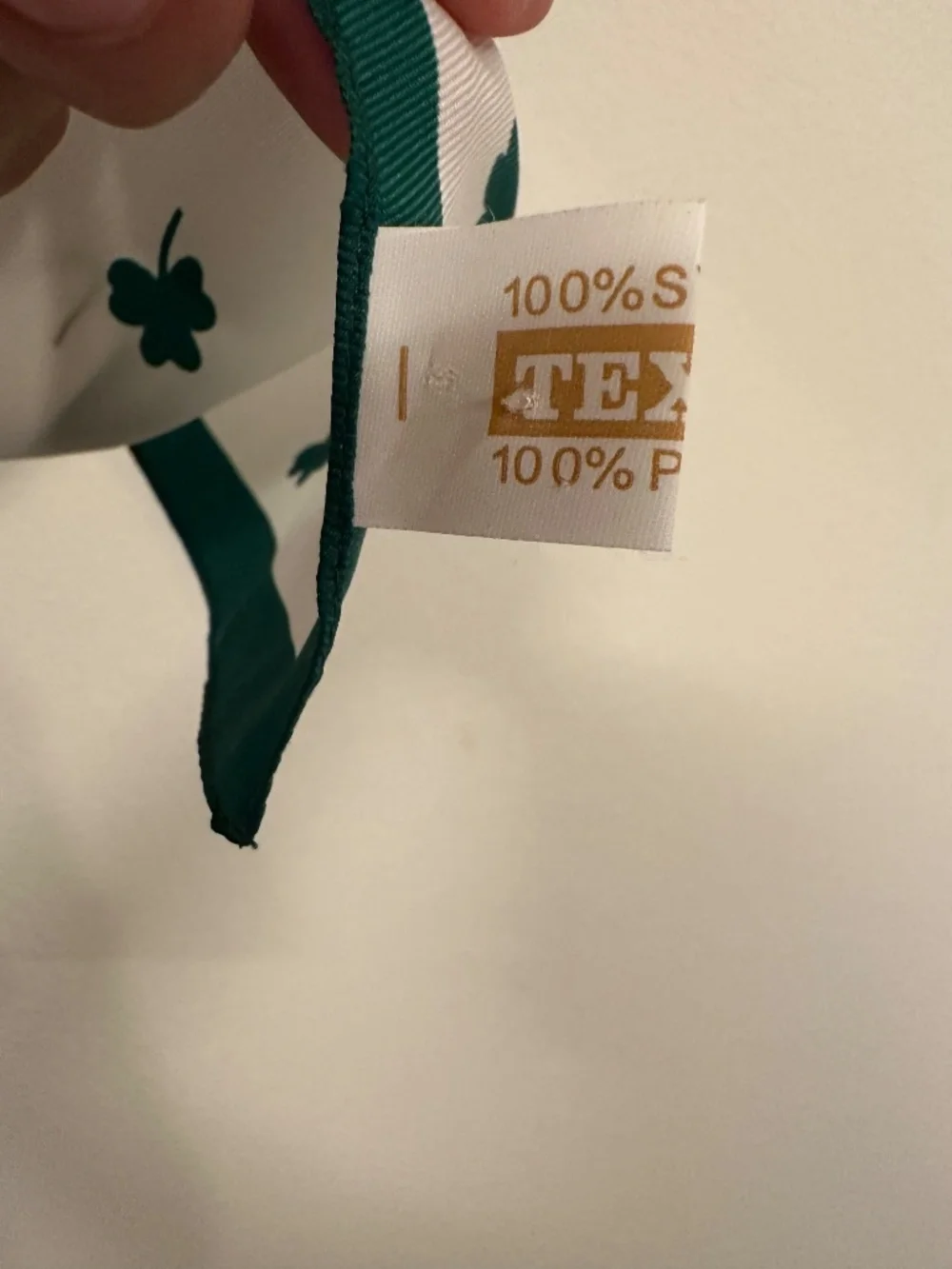 Ireland Shamrock Scarf Green White Polyester St Patrick's Day Irish Clover